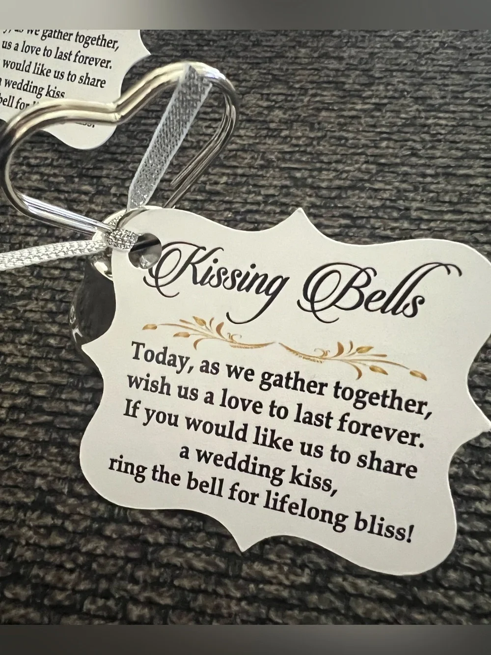 23 Heart Shaped Pre-made up Kissing Bells/name tag holders with Tags